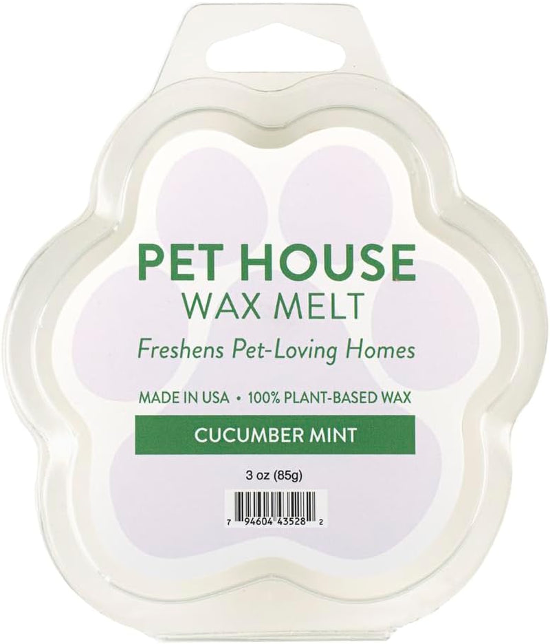 Pet House Spring and Summer Wax Melts for Pet Odor, Natural, Plant Based Soy Wax Melts, Long Lasting Fragrance for Fresh Smelling Homes, Cucumber Mint