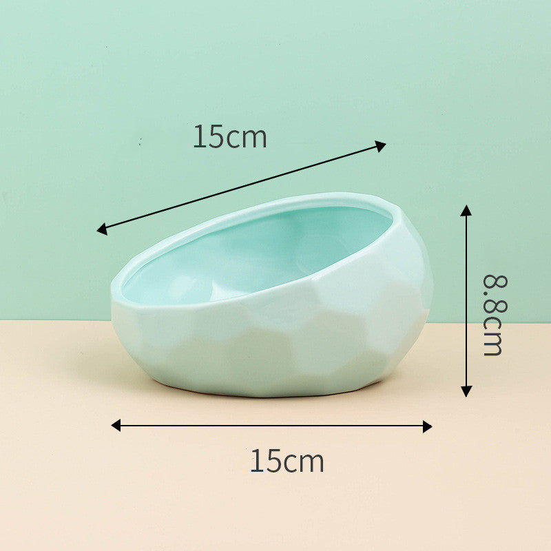 Ceramic Dog Bowl Oblique