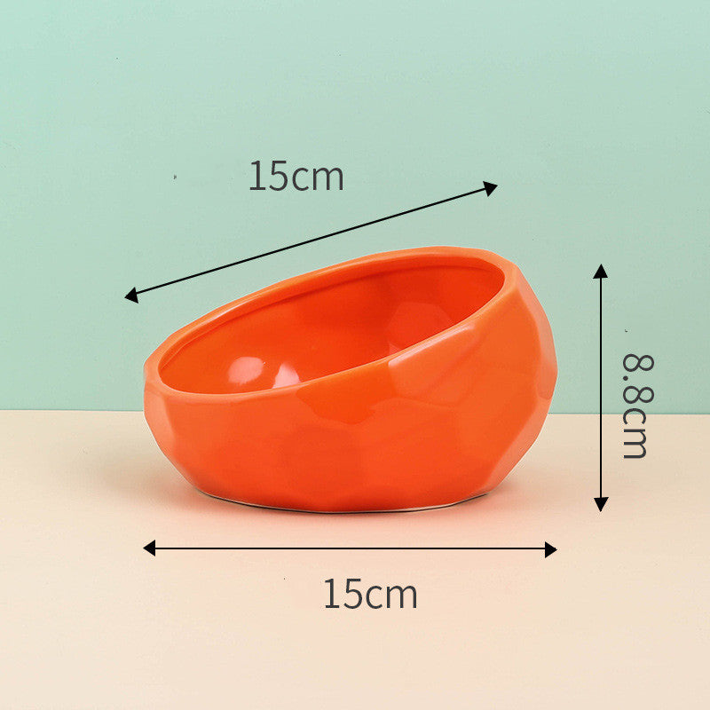 Ceramic Dog Bowl Oblique