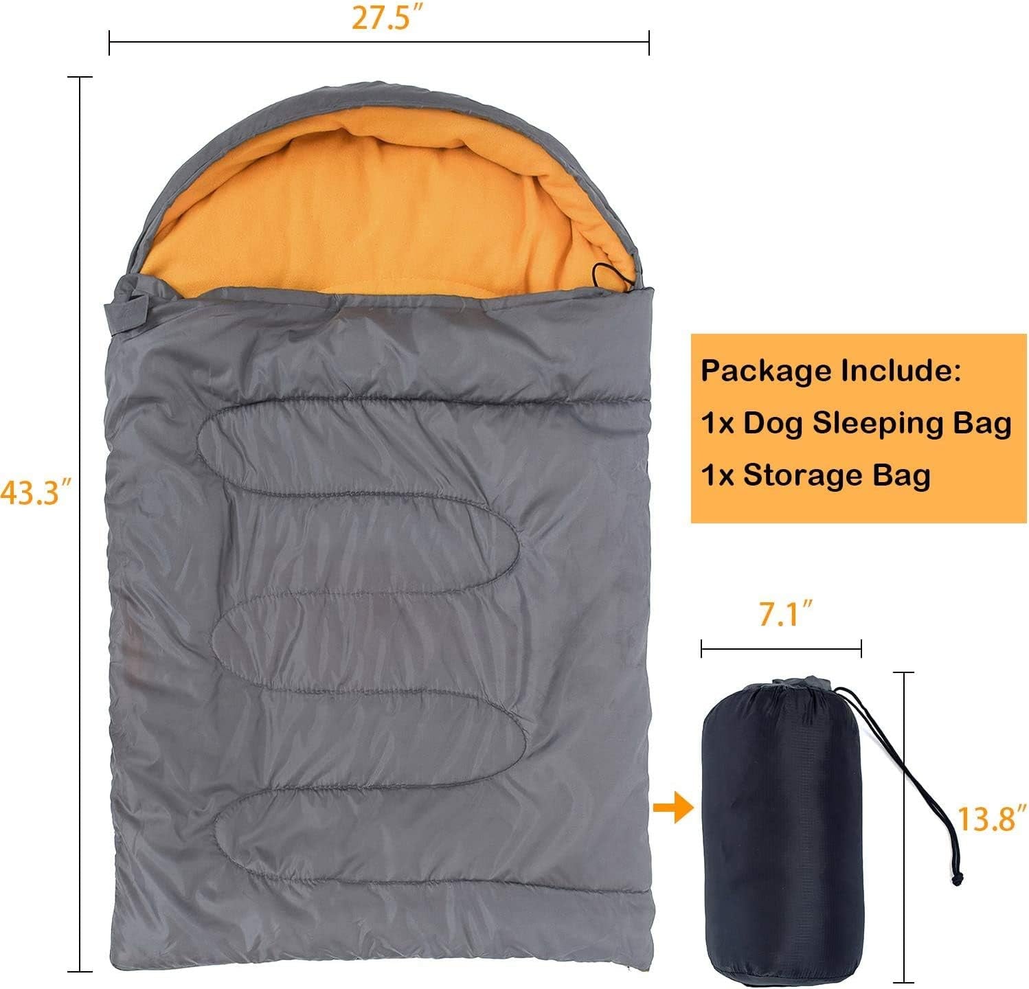 Dog Sleeping Bag Waterproof Warm Packable Dog Bed with Storage Bag for Indoor Outdoor Travel Camping Hiking Backpacking (43''Lx27''W)