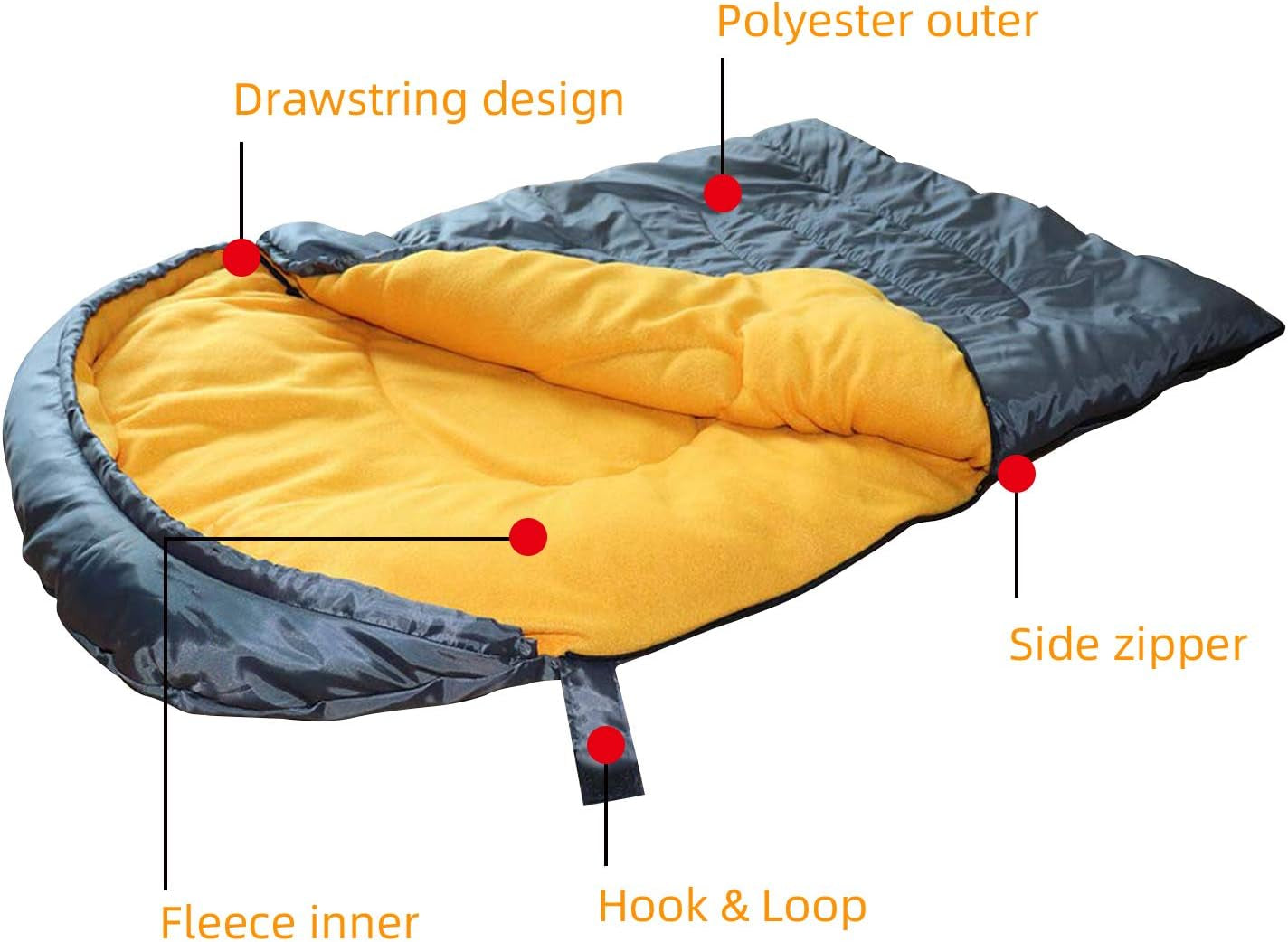 Dog Sleeping Bag Waterproof Warm Packable Dog Bed with Storage Bag for Indoor Outdoor Travel Camping Hiking Backpacking (43''Lx27''W)