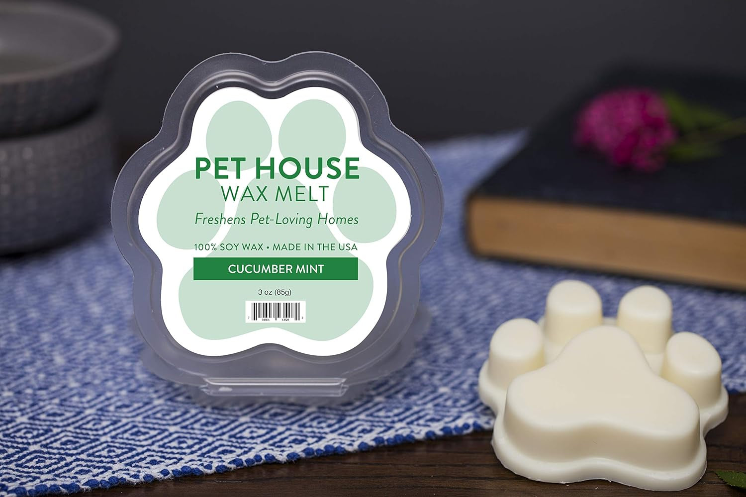 Pet House Spring and Summer Wax Melts for Pet Odor, Natural, Plant Based Soy Wax Melts, Long Lasting Fragrance for Fresh Smelling Homes, Cucumber Mint