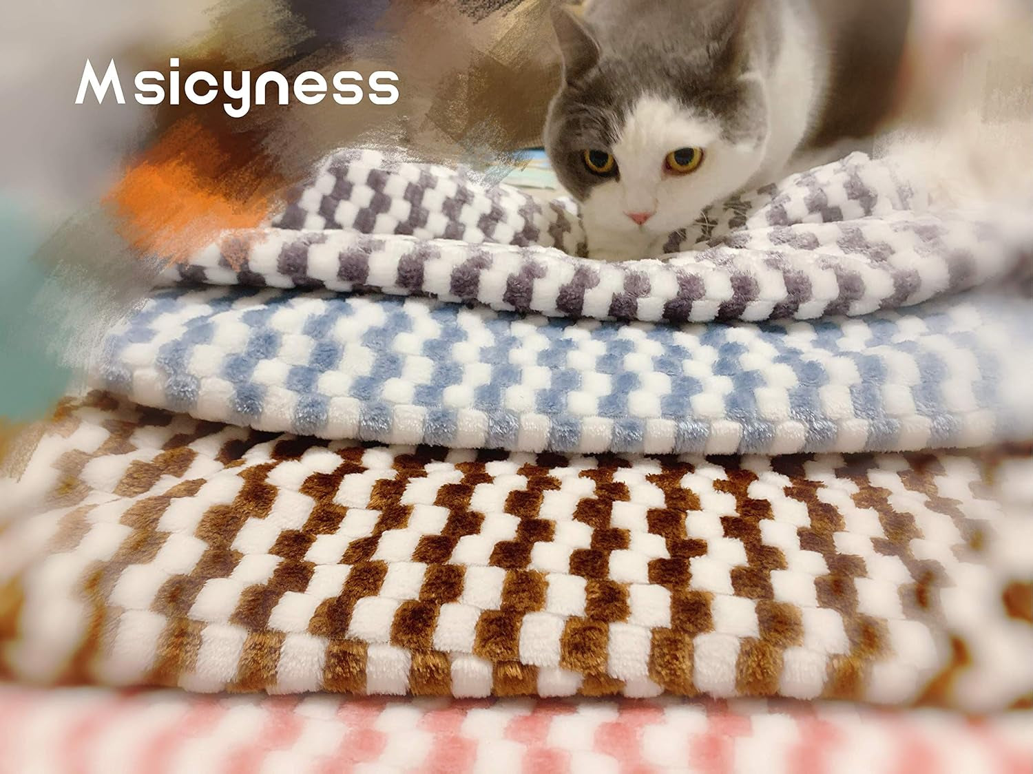 Dog Blanket, Premium Flannel Fluffy Fleece Blankets Soft and Warm Covers for Pets Dogs Cats Throw