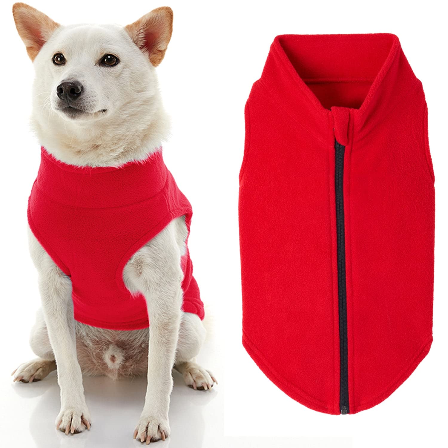 Gooby Zip Up Fleece Dog Sweater