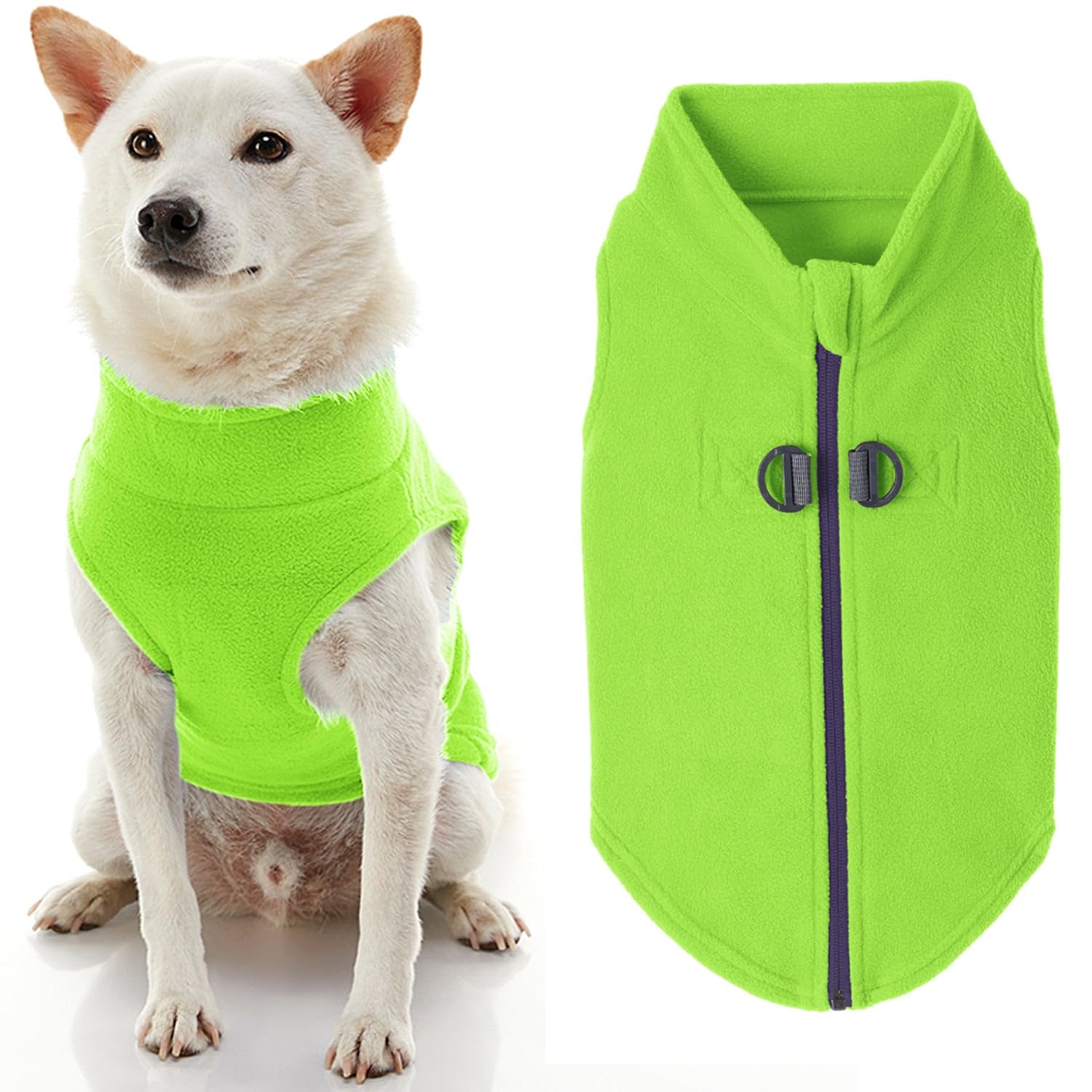 Gooby Zip Up Fleece Dog Sweater