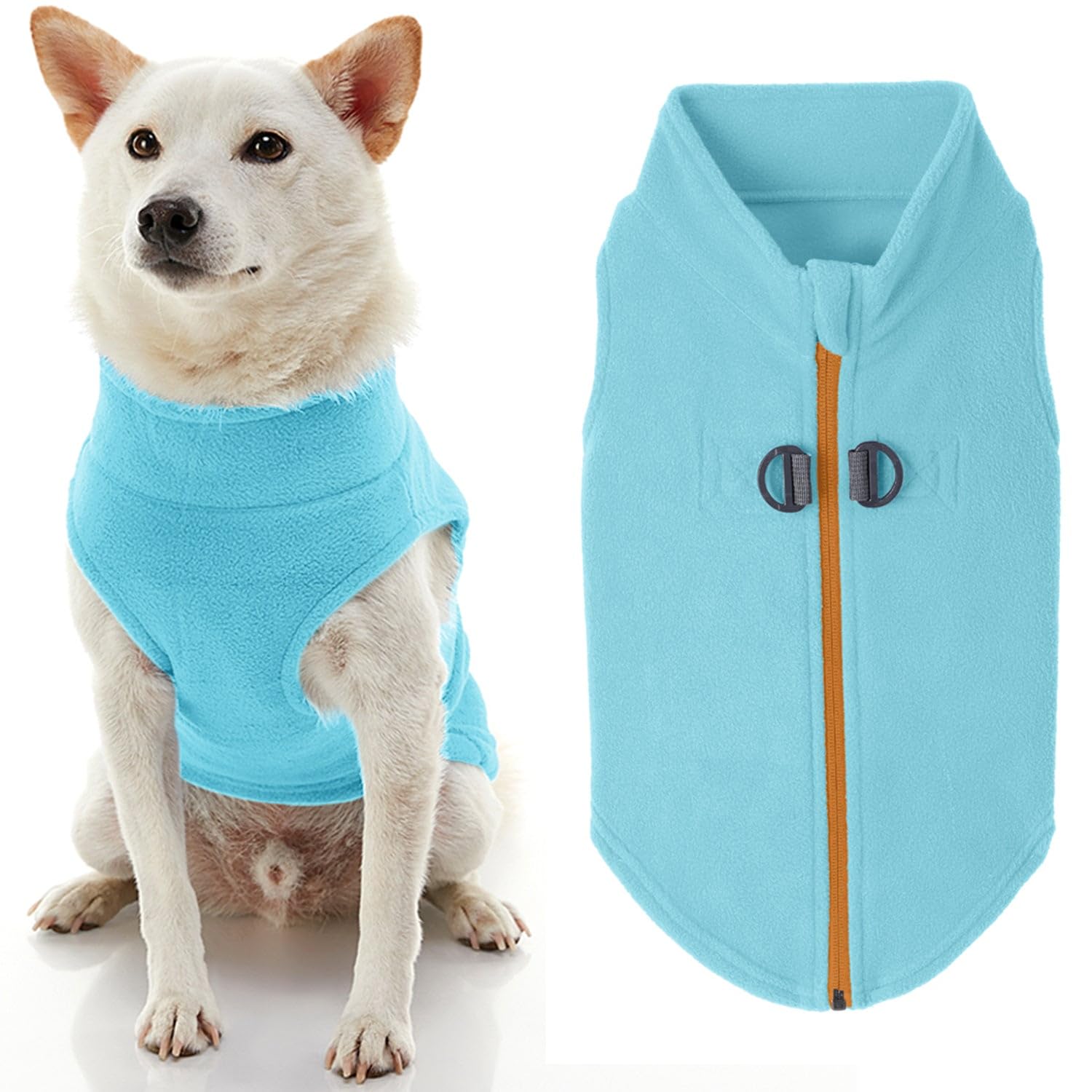 Gooby Zip Up Fleece Dog Sweater