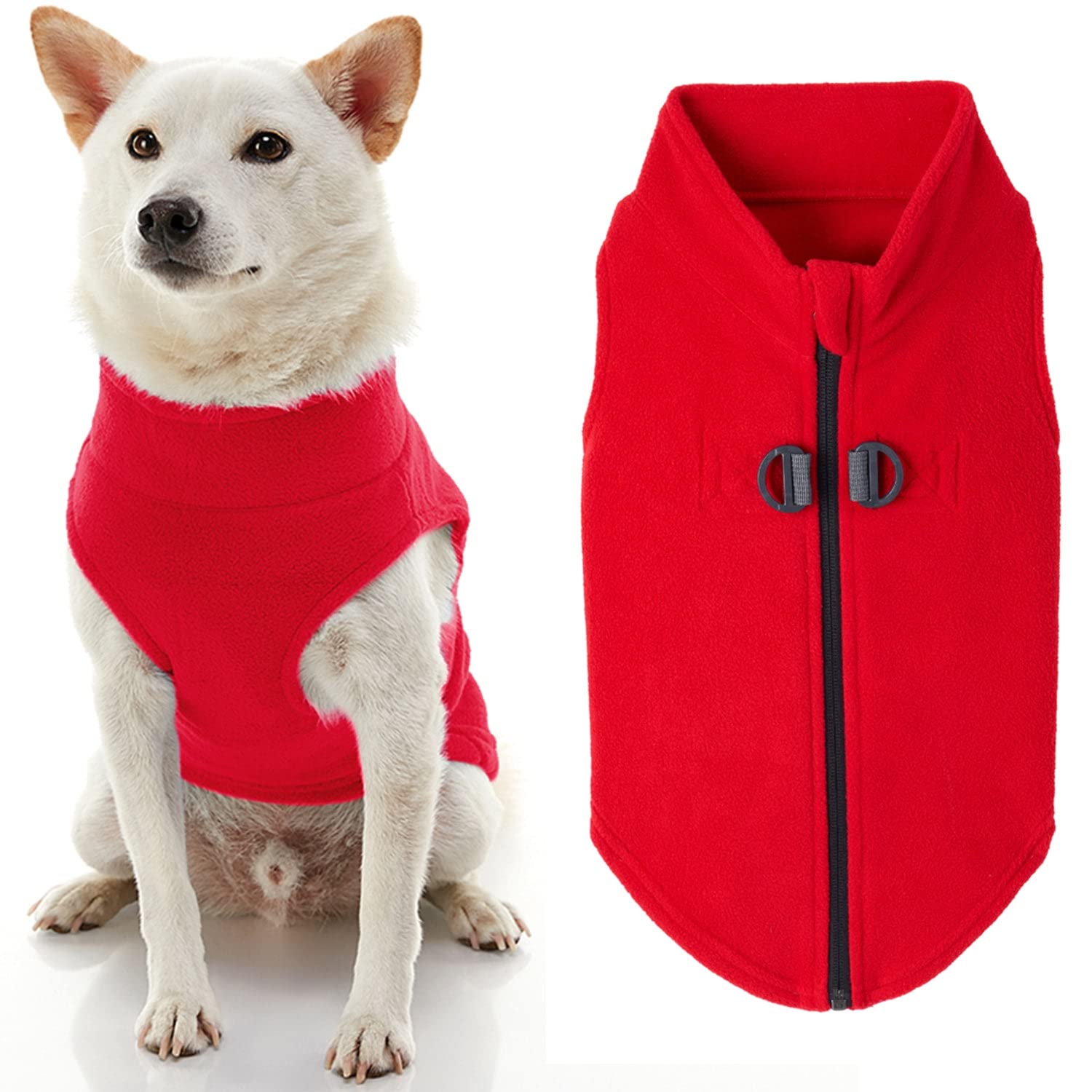 Gooby Zip Up Fleece Dog Sweater