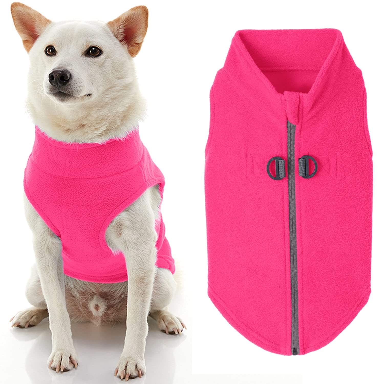 Gooby Zip Up Fleece Dog Sweater