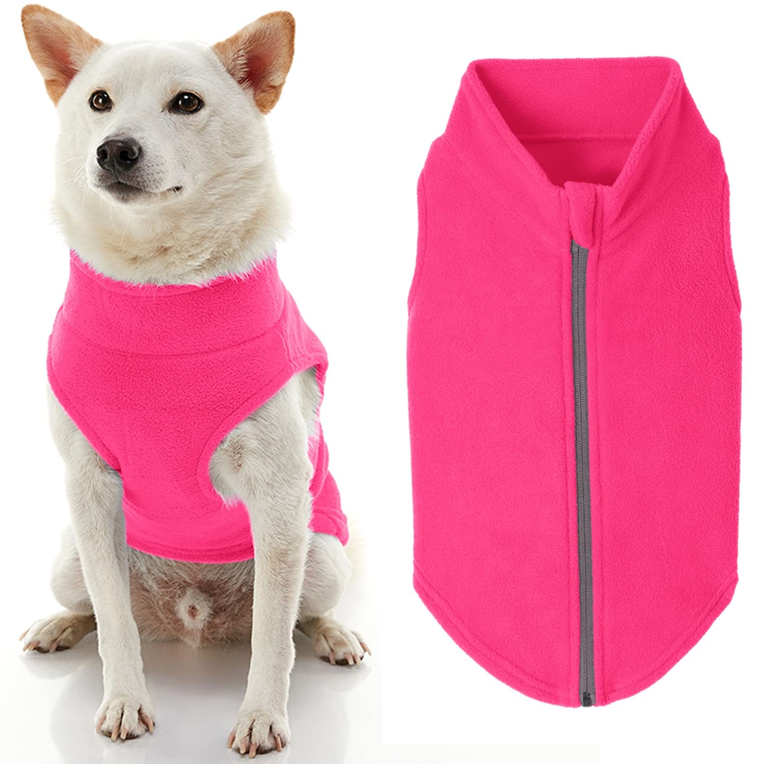Gooby Zip Up Fleece Dog Sweater