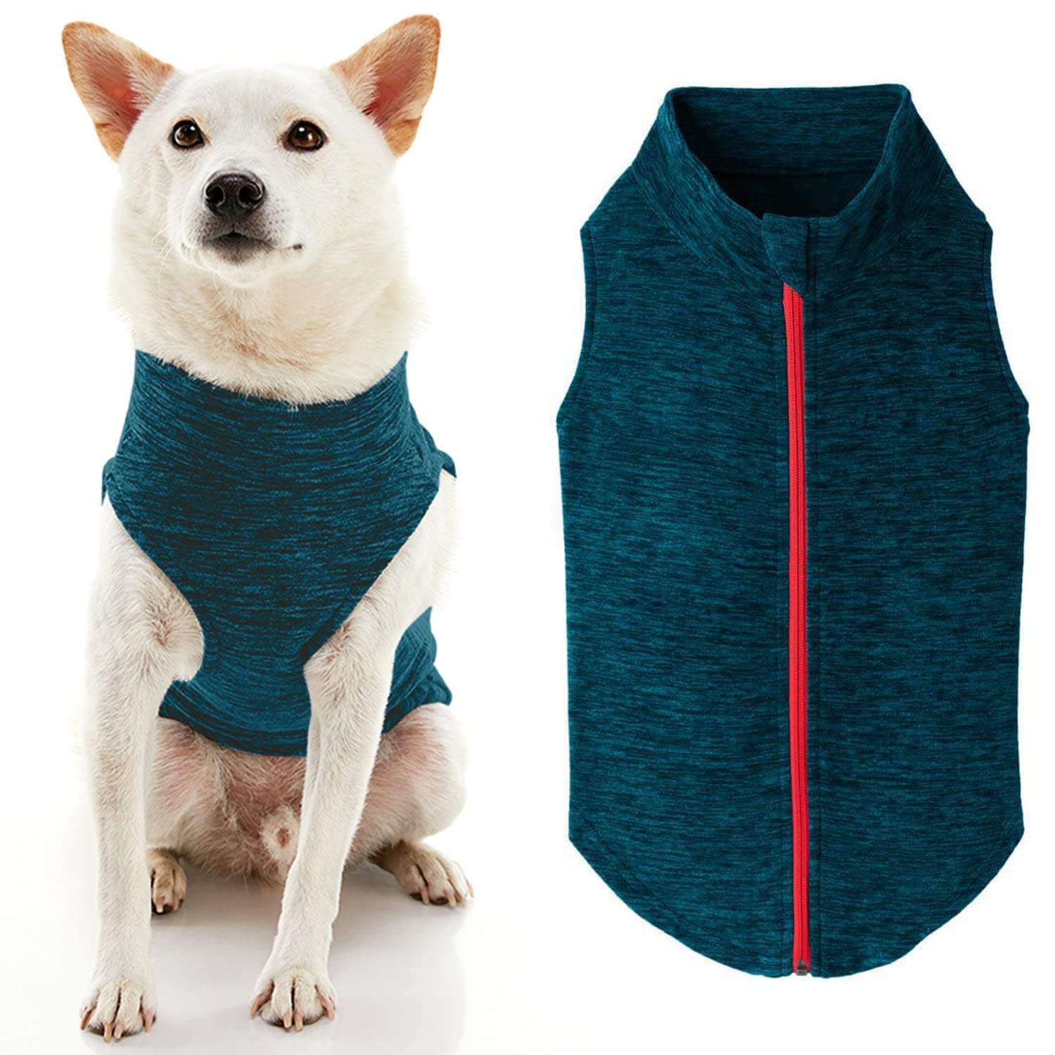 Gooby Zip Up Fleece Dog Sweater