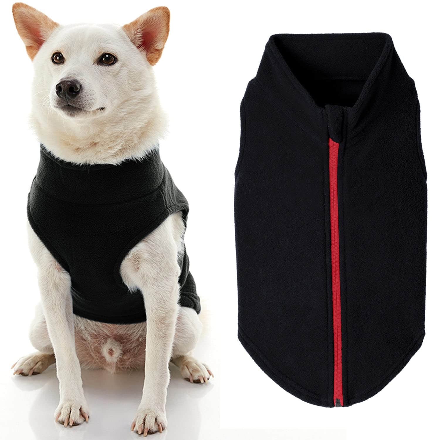 Gooby Zip Up Fleece Dog Sweater