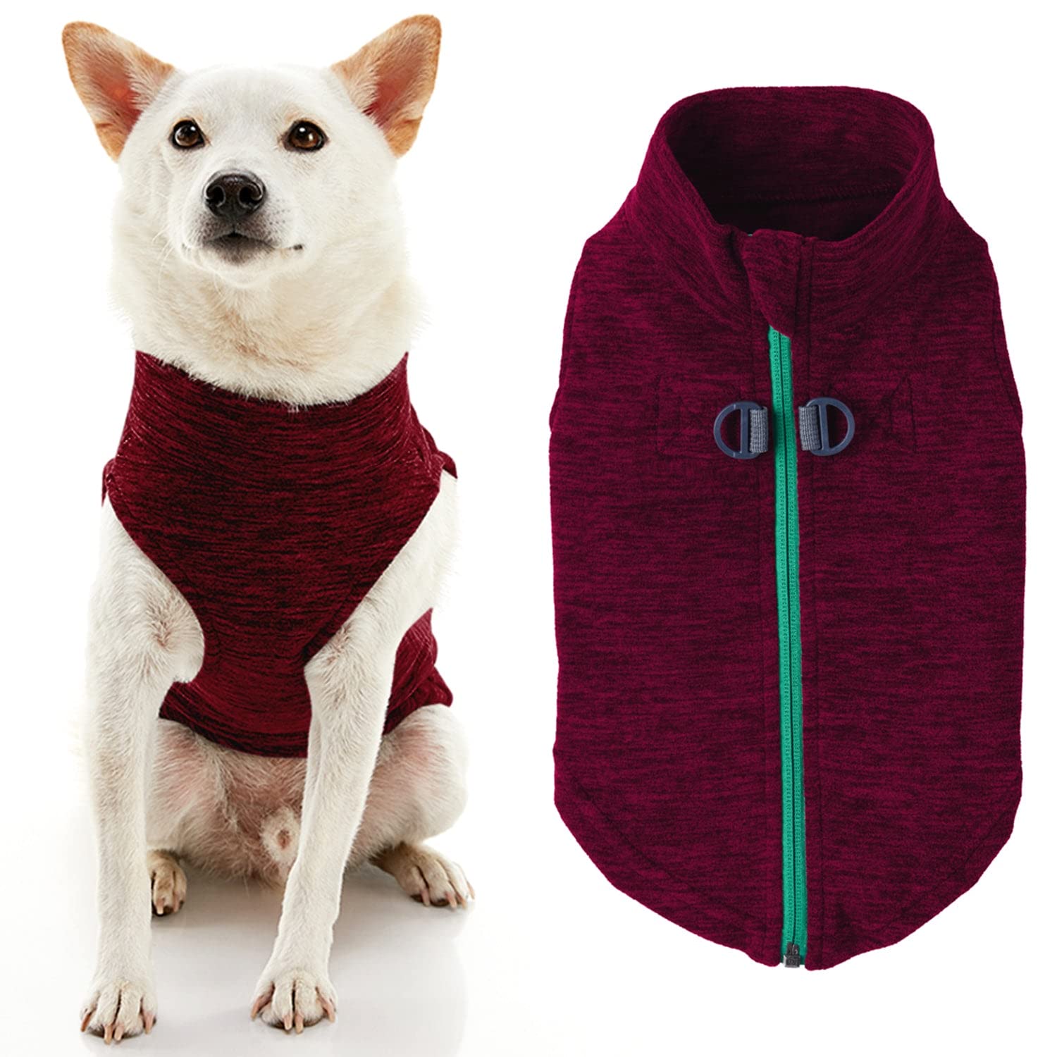 Gooby Zip Up Fleece Dog Sweater
