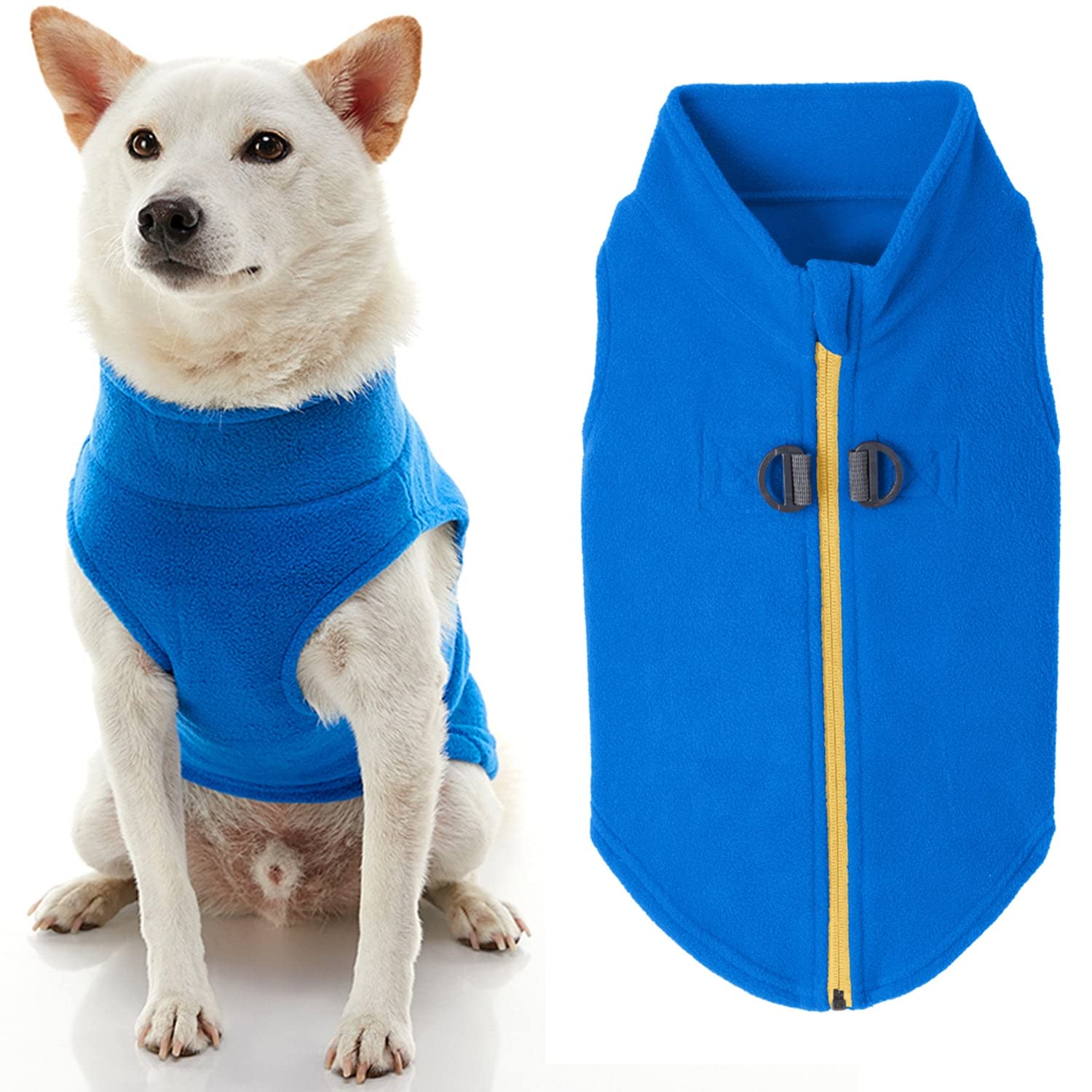 Gooby Zip Up Fleece Dog Sweater