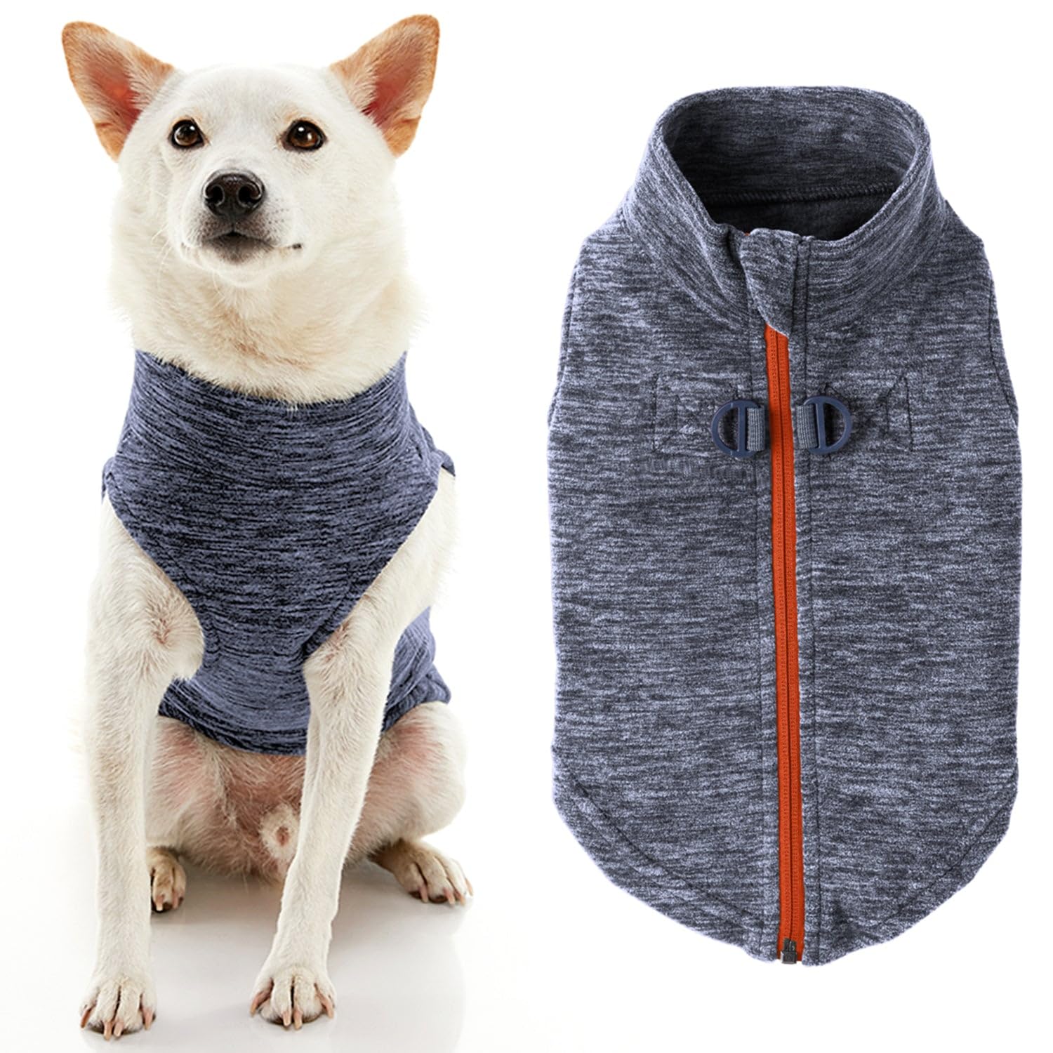 Gooby Zip Up Fleece Dog Sweater