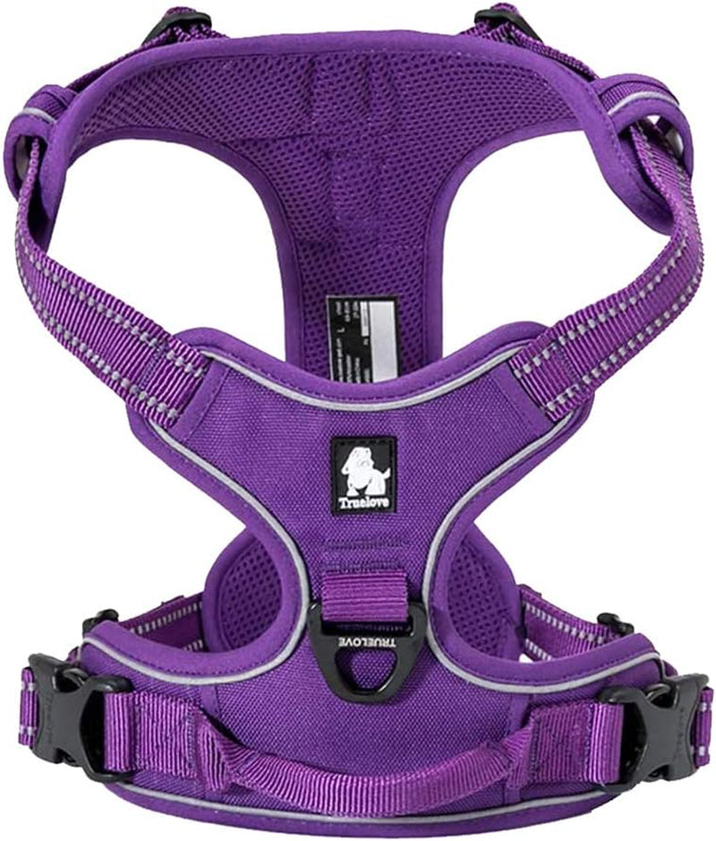 Adjustable No-Pull Dog Harness Reflective Pup Vest Harnesses Comfortable Control Brilliant Colors Tlh5651(Purple,S)